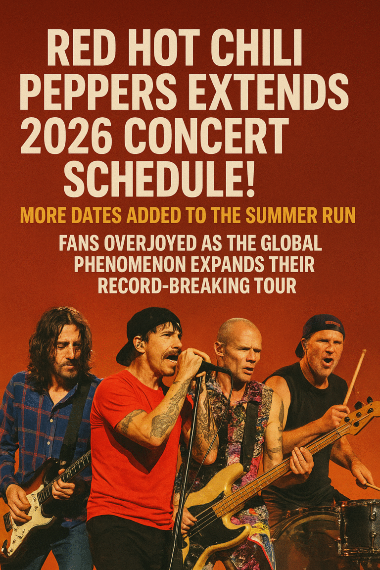 Red Hot Chili Peppers Extends 2026 Concert Schedule! More Dates Added to the Summer Run — Fans Overjoyed as the Global Phenomenon Expands Their Record-Breaking Tour
