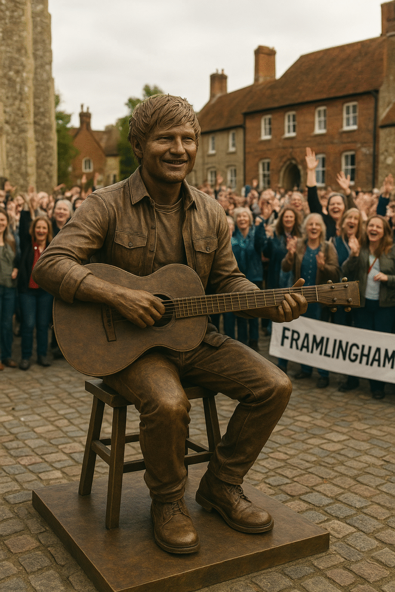 Ed Sheeran Honoured with Lifetime Bronze Statue in His Hometown of Framlingham