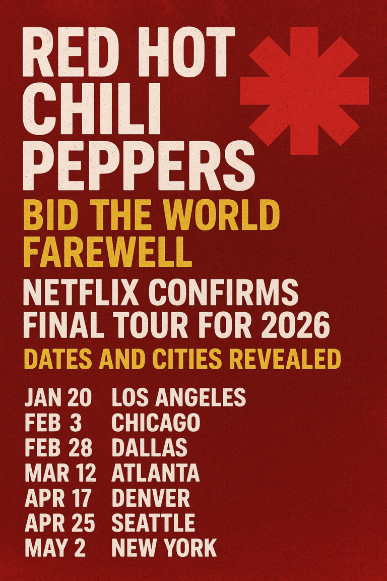 Red Hot Chili Peppers Bid the World Farewell: Netflix Confirms Final Tour for 2026 — Dates and Cities Revealed