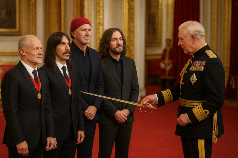 ️ RED HOT CHILI PEPPERS HONORED WITH ROYAL KNIGHTHOOD BY THE KING OF ENGLAND — A HISTORIC TRIBUTE TO ROCK’S ENDURING LEGACY ✨
