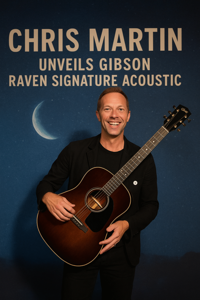 Chris Martin Unveils Gibson Raven Signature Acoustic Ahead of Final Tour