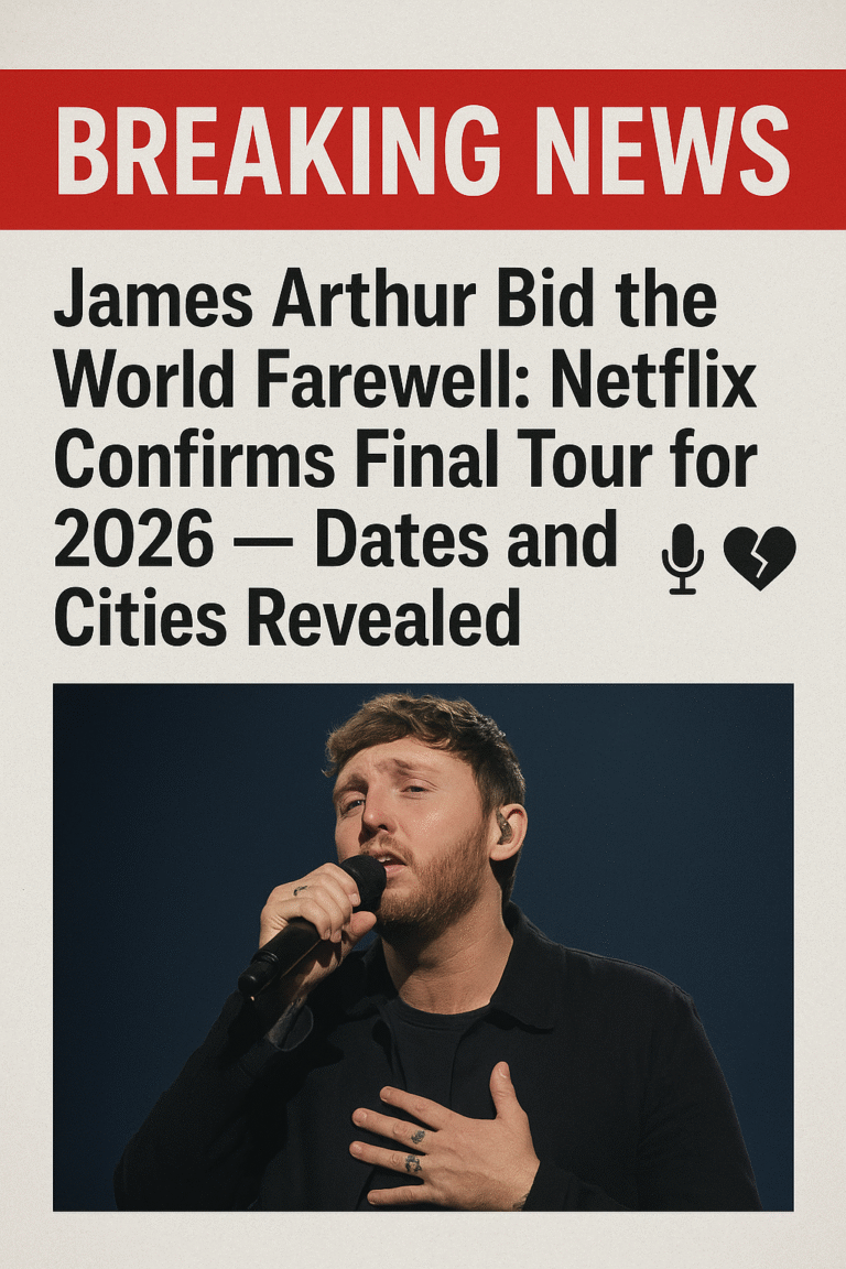 In an announcement that has left millions of fans both heartbroken and grateful, Netflix has officially confirmed that James Arthur will…