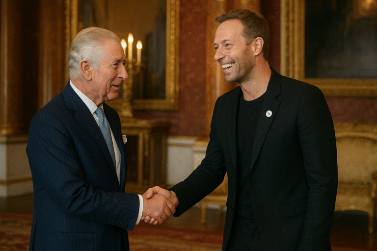 Chris Martin Officially Meets with King Charles III as the Global Superstar Is Set to Perform at a Historic Royal Celebration After Being Personally Invited by the Monarch