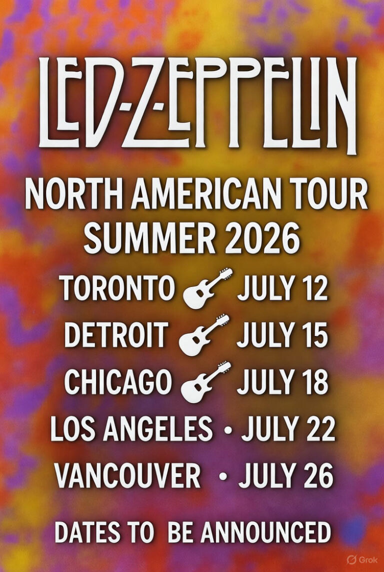 Led Zeppelin Announce Massive North American Tour for Summer 2026 — Toronto, Detroit, Vancouver Among Major Stops